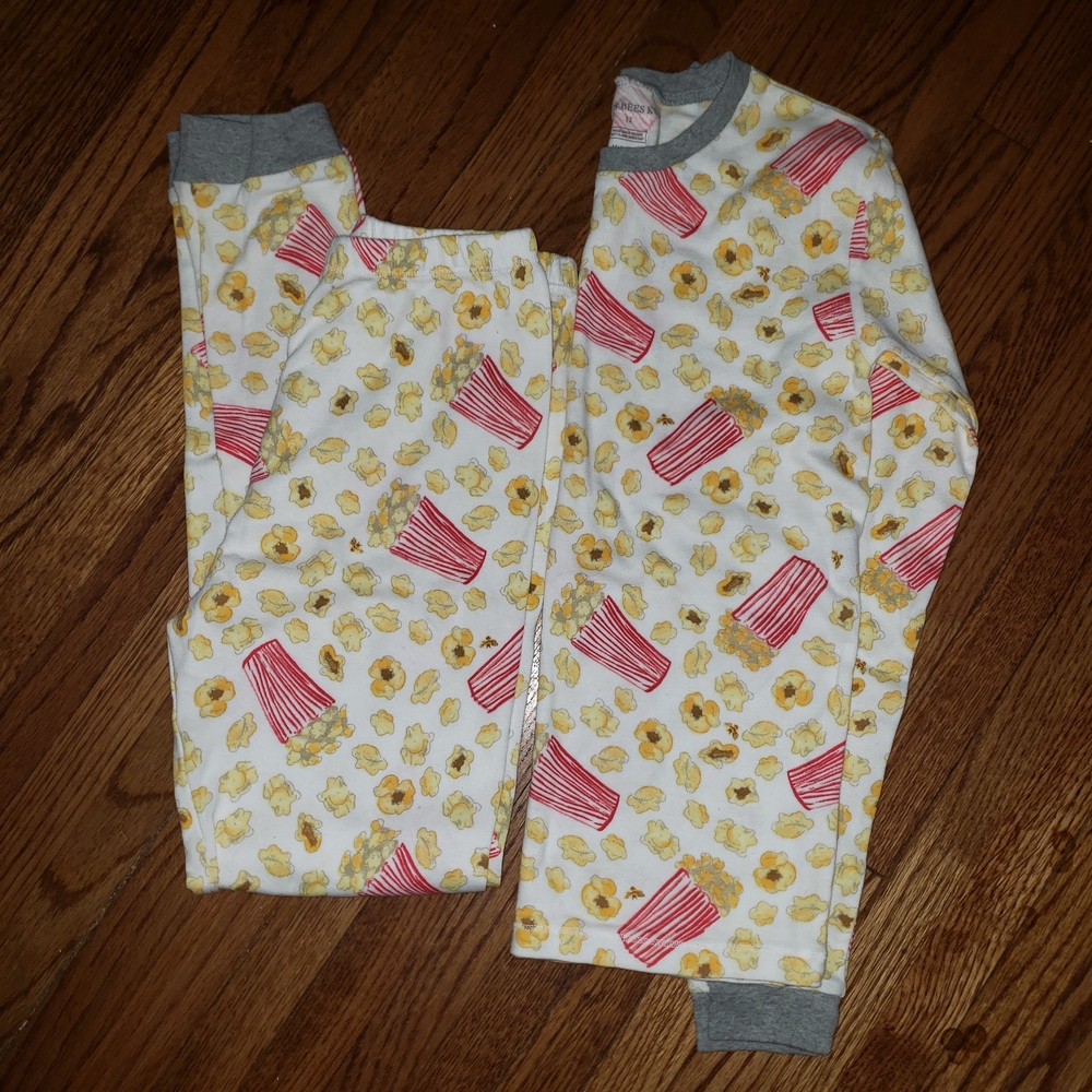 Kids Burt's Bees Kids Gray and Red 2 Piece Pajama Set Sz 12